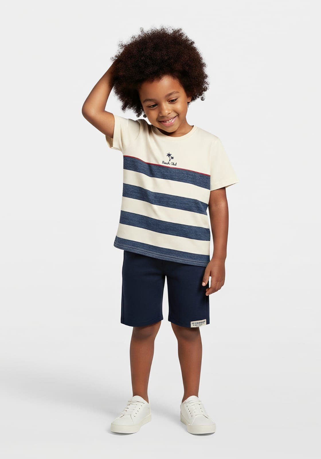 CONJ MASC BLUSA LISTRADA BERMUDA ALAKAZOO